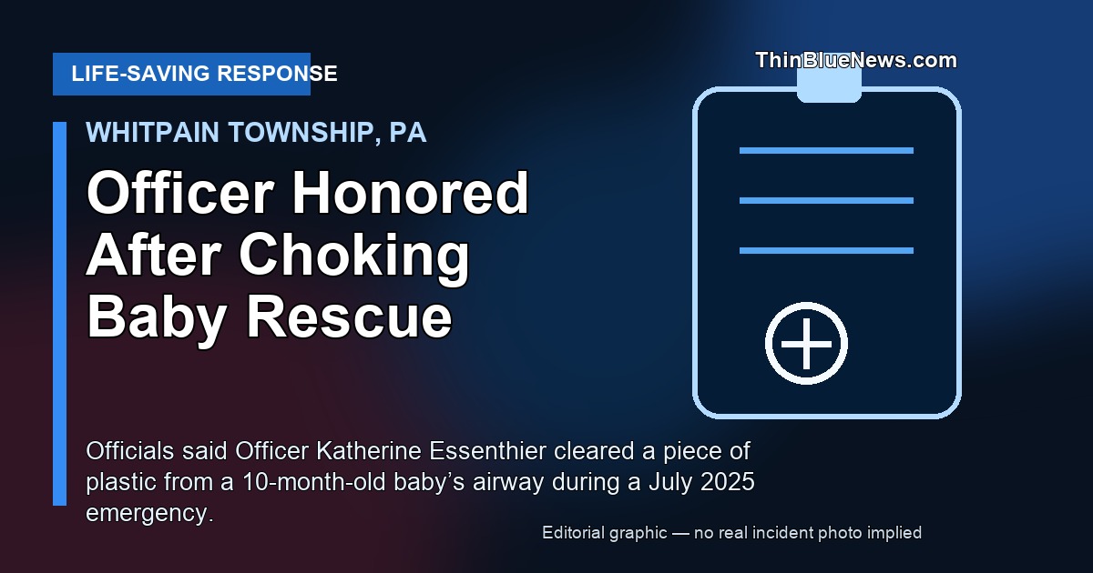 Whitpain Officer Honored After Saving Choking Baby’s Life