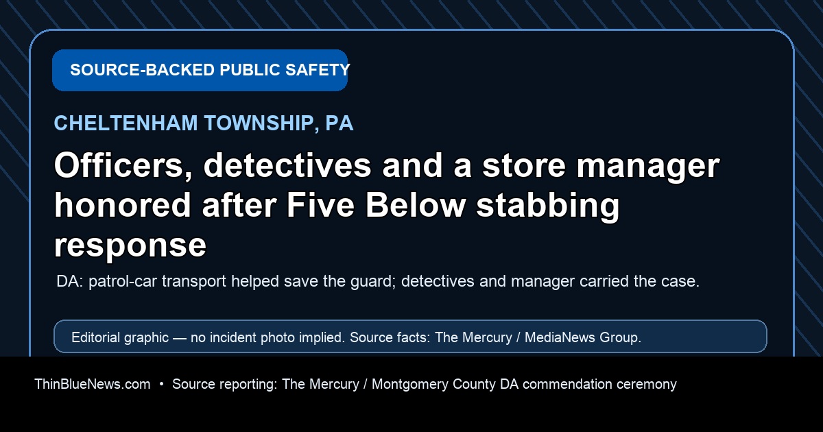 Cheltenham Officers, Detectives and Store Manager Honored for Life-Saving Five Below Stabbing Response